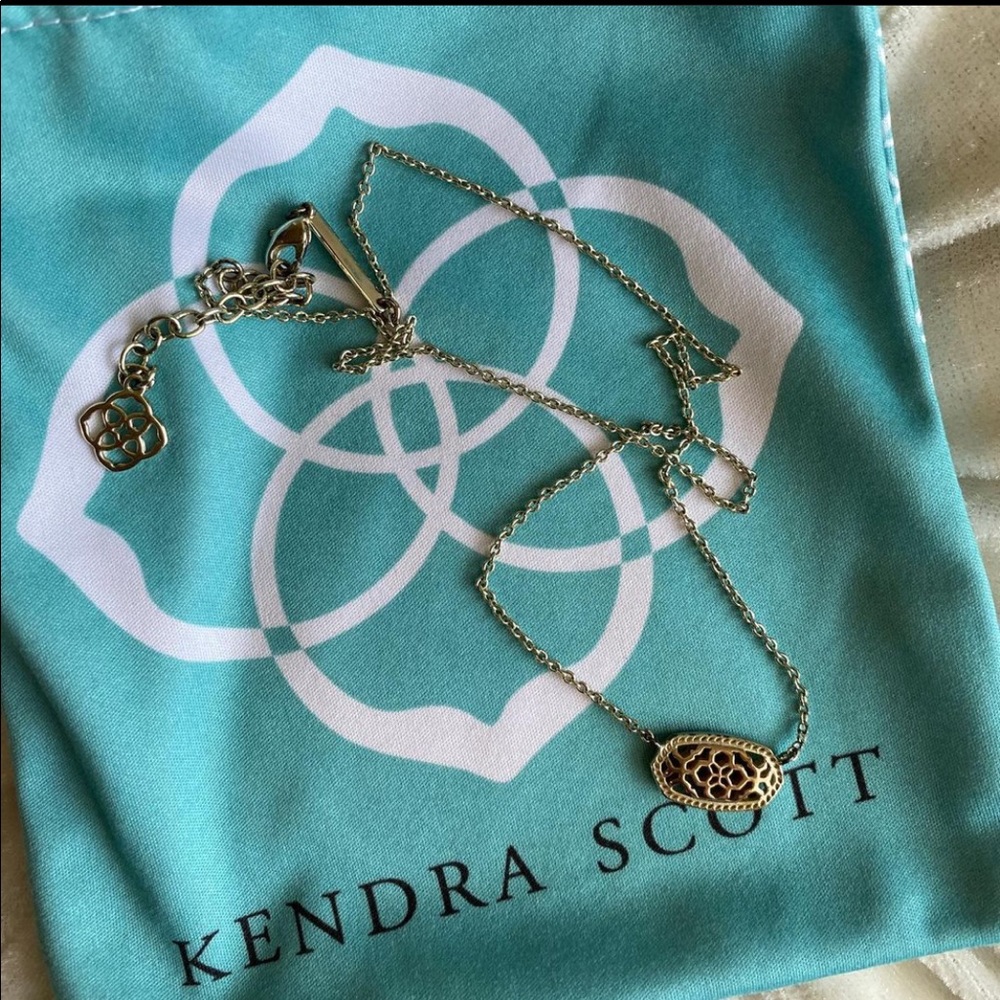 Kendra Scott gold emblem necklace